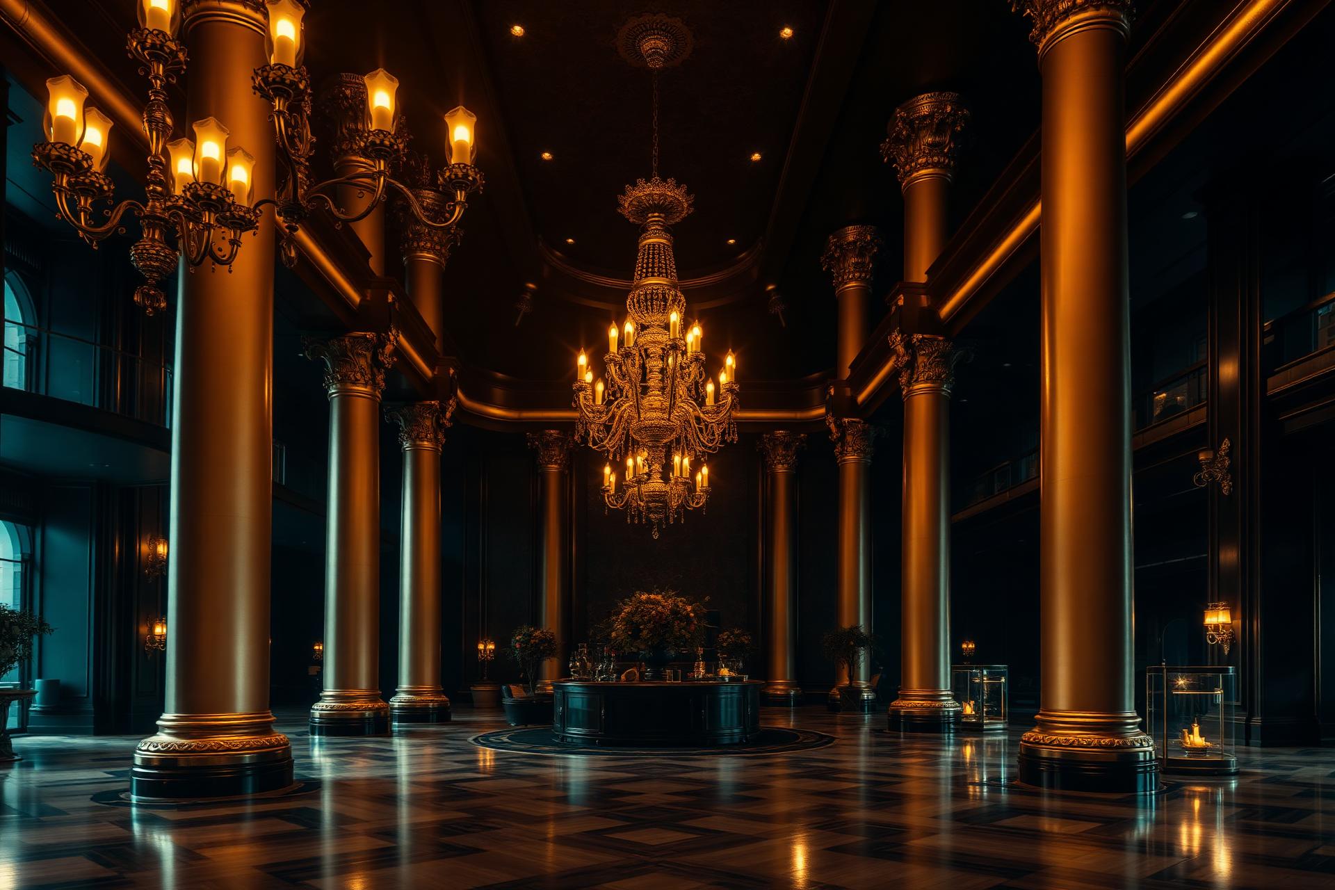 Luxury hotel lobby